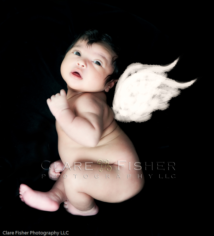 Newborn baby with wings