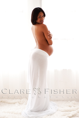 High key maternity portrait