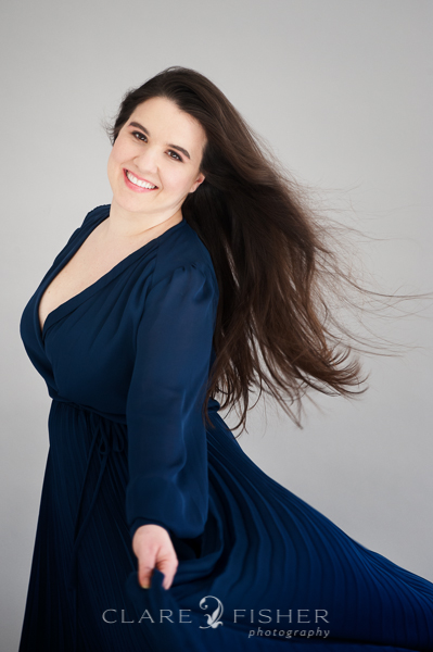 Woman in Blue Dress